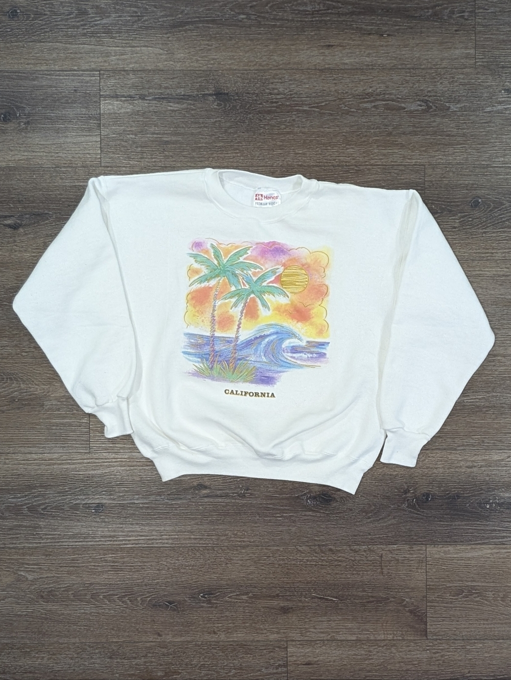Vintage California beach drawing crewneck sweatshirt